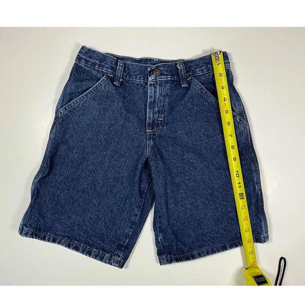 Vintage Wrangler Carpenter Jean Shorts Boys' Size 8 Husky‎ Blue Denim Baggy